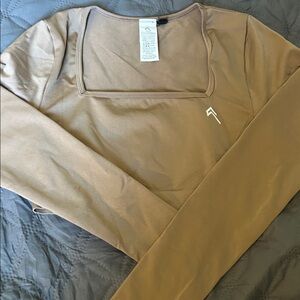 Oner Active Long Sleeve Square Neck Top - Tan